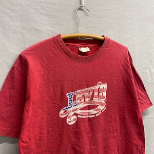 Large / Vintage Levi&#39;s Strauss Denim Since 1853 Red T Shirt
