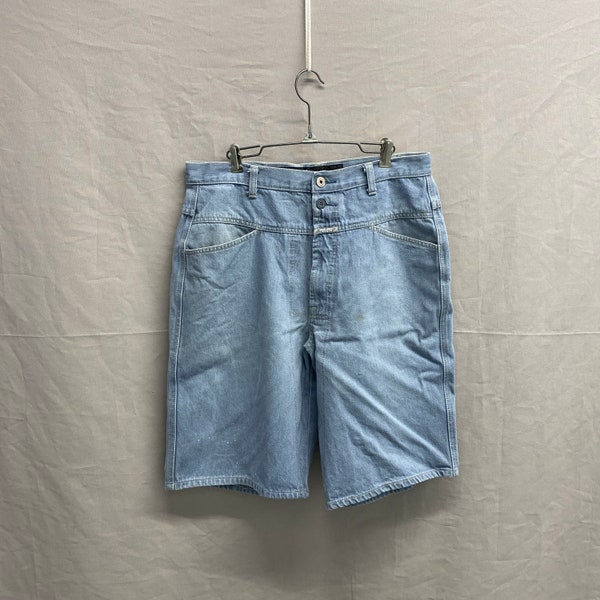 32" Waist / Vintage Girbaud MFG Blue Brand X Short Light Blue Baggy Y2K Shorts