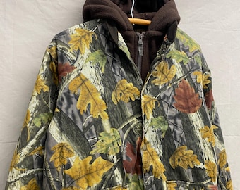 Medium / Vintage Camouflage Double Layer Zip Up Hoodie/Jacket