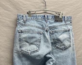 34 x 30 / jaren 1990 Levi's Silver Tab, straight/relaxed distressed jeans met lichte wassing, gemaakt in de VS