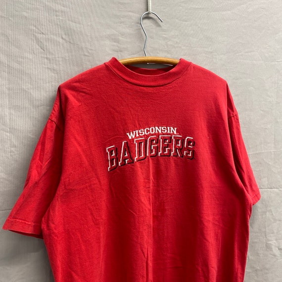 Large / 1990s Wisconsin Badgers College Red Embro… - image 1