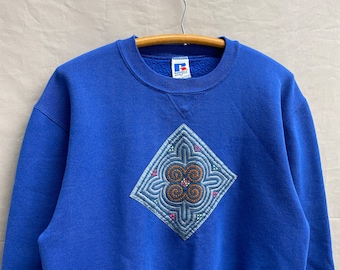 Vintage 1990s Russell Athletics Blank Navy Full Zip Hoodie