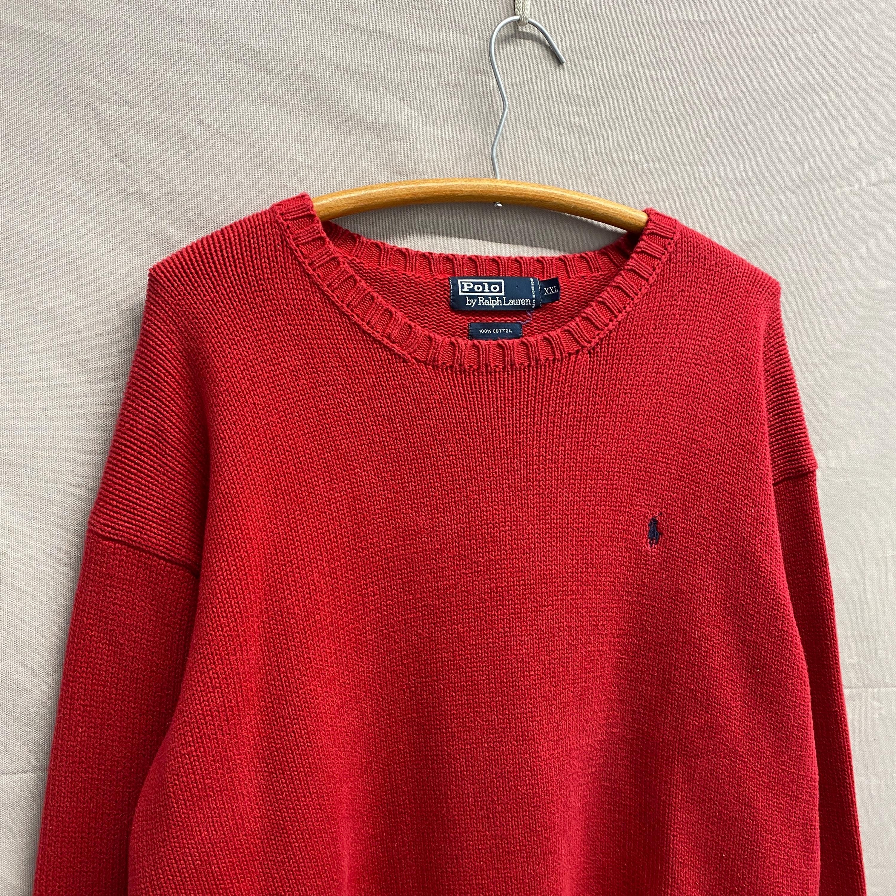 X-large / 1990s Polo RL Red 100% Cotton Knit Sweater - Etsy