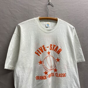X-large / 70s/80s Five Star Basketball Camp Orange-white Classic