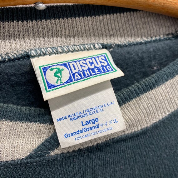 Vintage 90'S Discus blank sweatshirt, made in the USA, men's size XL cotton navy blue type Vintage Second Hand