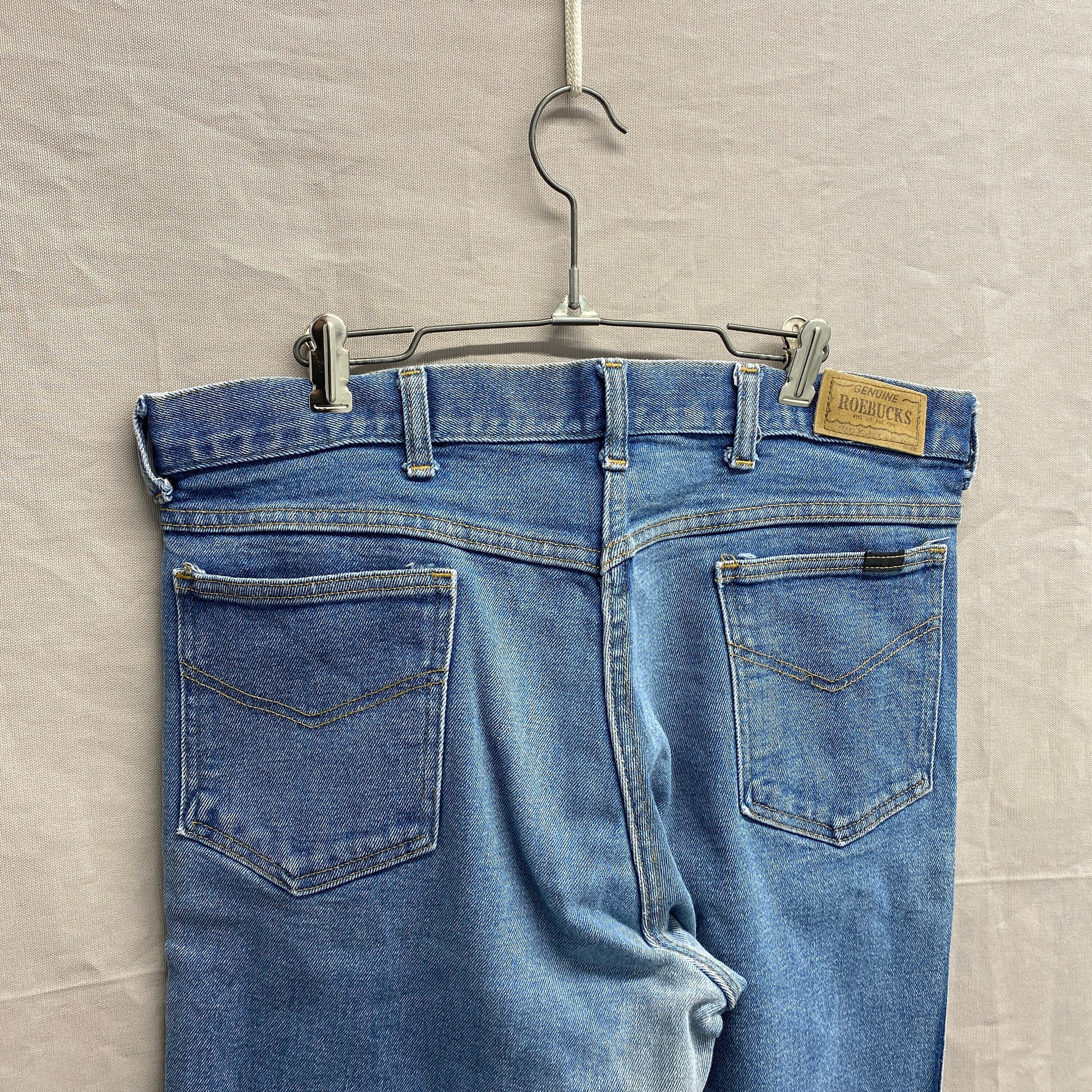 パンツ ROEBUCKS DENIM PANT W33 1970'S OLD USED Genuine ROEBUCKS 1970's Vintage Men's Dark Blue High Waist