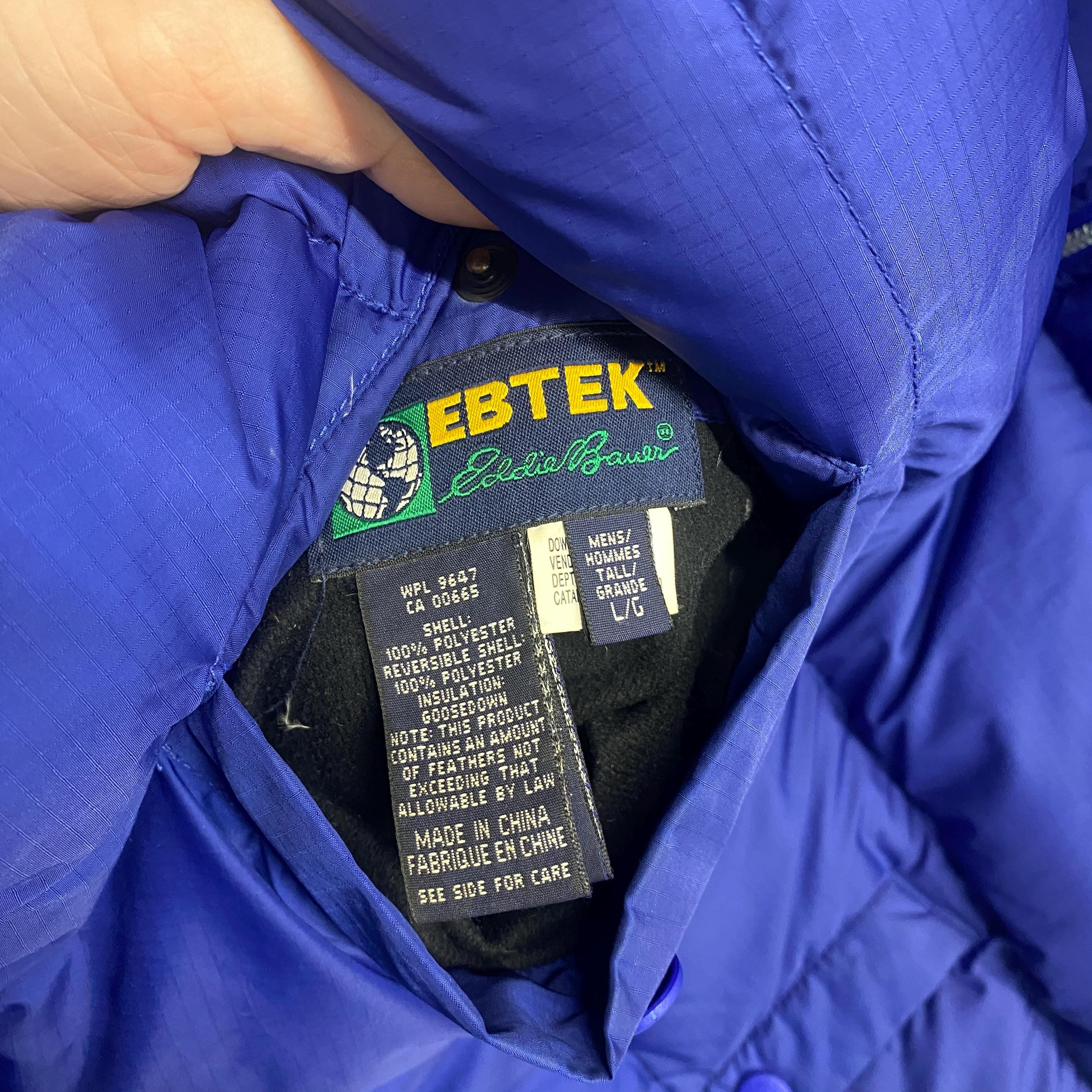 Large / 1990s Eddie Bauer Ebtek Reversible Goose Down Blue