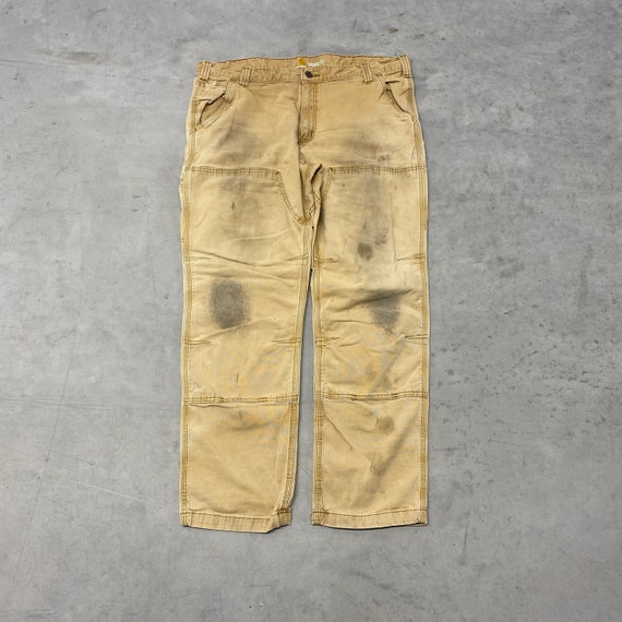 40 X 30 / 2000s Carhartt Duck Double Knee Fade Distressed Work - Etsy
