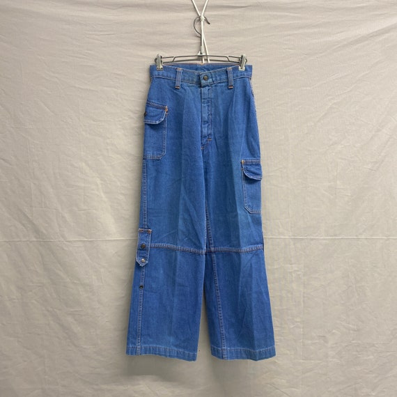 Incredible 1970s Vintage Kmart Women's Western Style Blue Denim Jeans Size  16 30 X 32.5 Made in Taiwan ROC, Near Mint Orange Stitching 