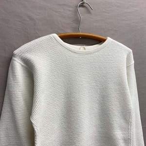 Small / 1970s 100% Cotton Waffle Knit Thermal Base Layer Long Sleeved Undershirt USA Made