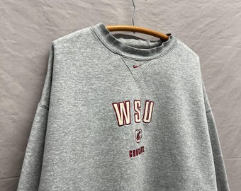 X-Large / Vintage Washington State Cougars Grey Nike Crewneck Sweatshirt