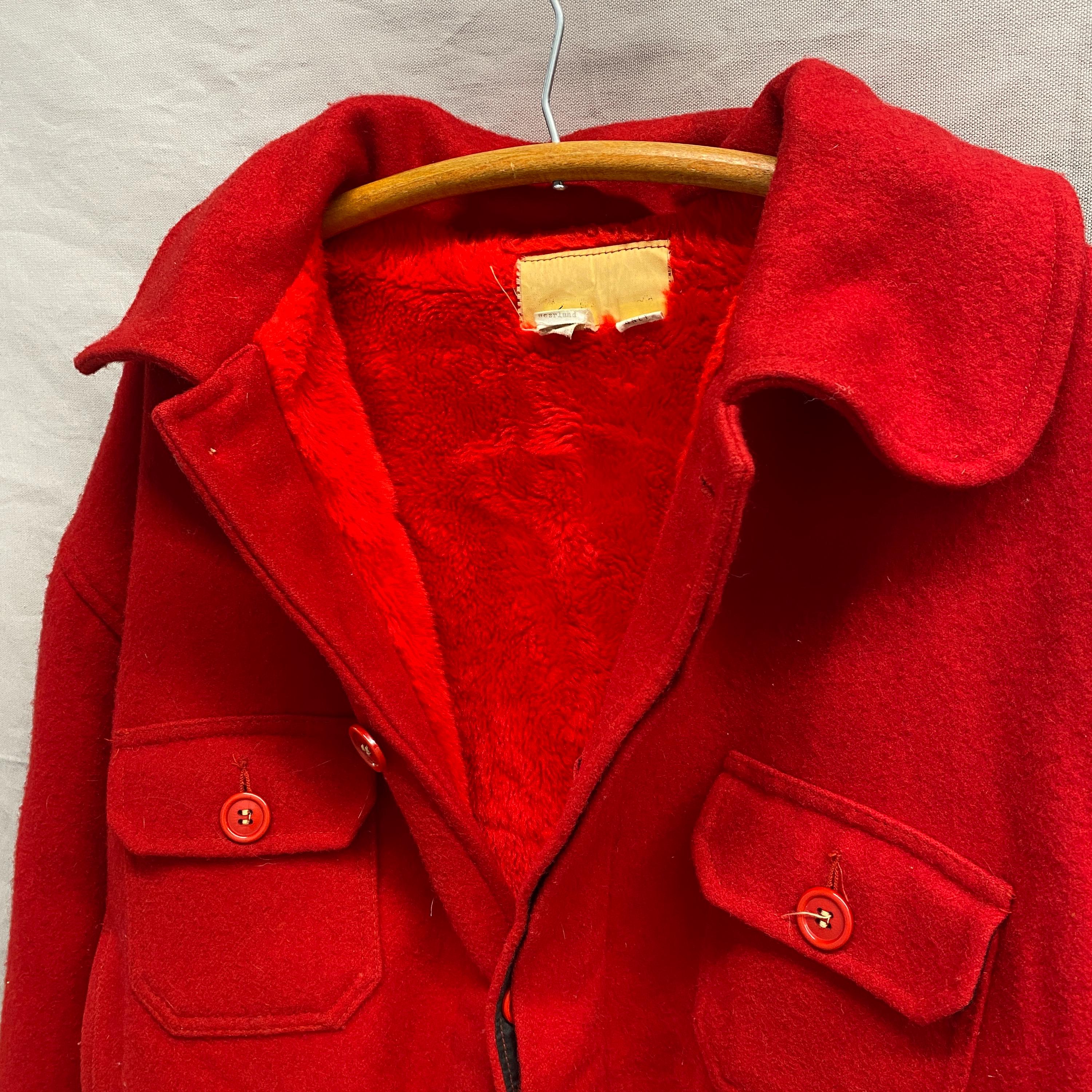 X-large / 1950s/60s Bemidji Woolen Mills Red Mackinaw Wool Blend
