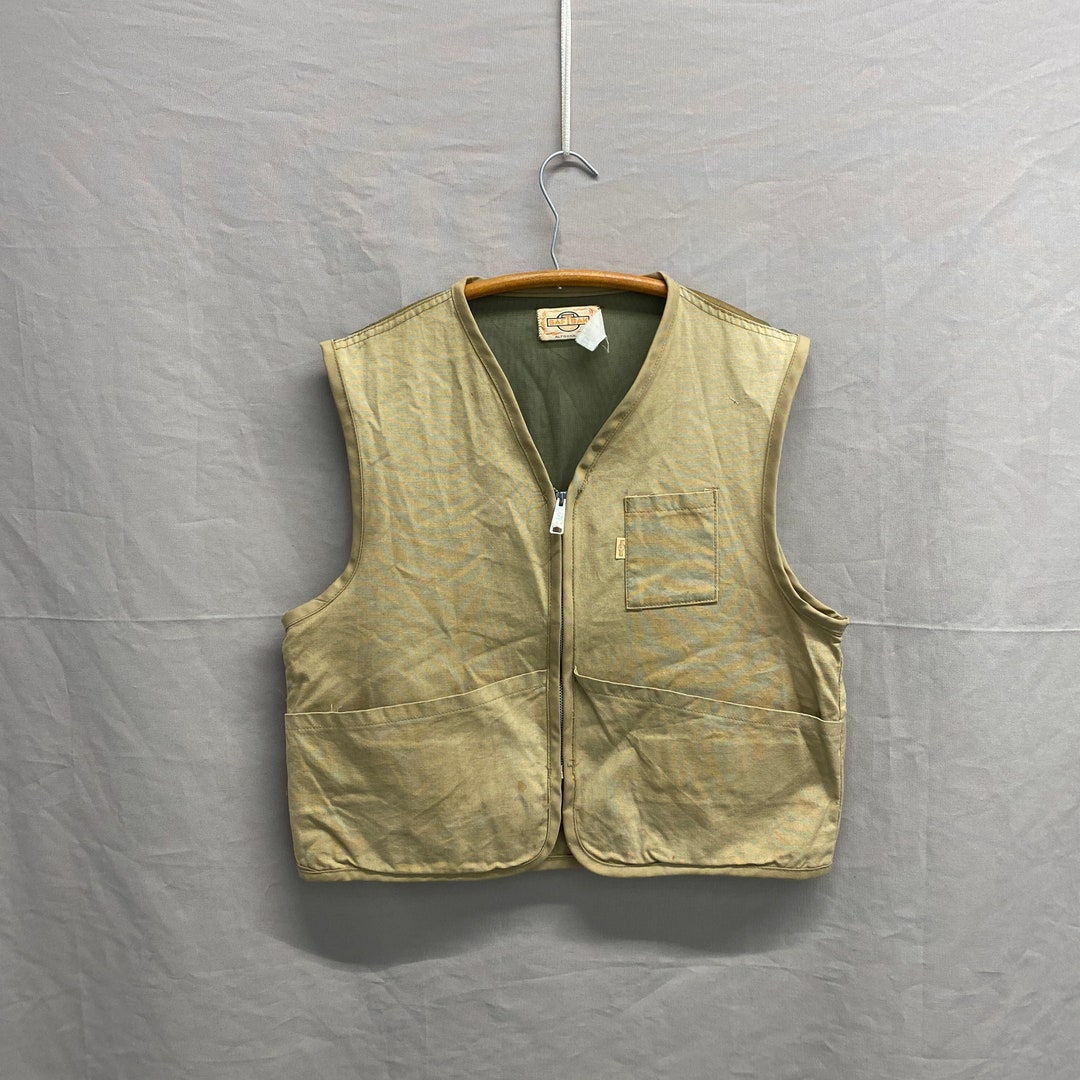 Vintage 1970'S Saftbak hunting vest, size S, men's unclear Beige type Vintage Second Hand