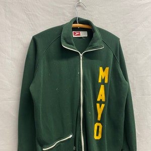 Medium / 1970s "Mayo" Forest Green Zip Up Sportswear Mayo Clinic Rochester MN #9 Distressed Sweatshirt Japan Made