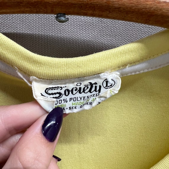 Large / 1970s Polyester Yellow Short Sleeve Shirt - image 3