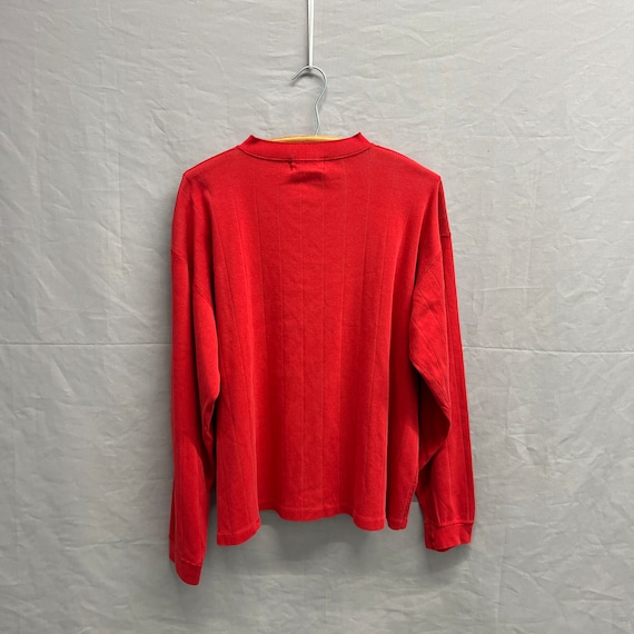 Large / Vintage Eddie Bauer Red Thermal Henley St… - image 2