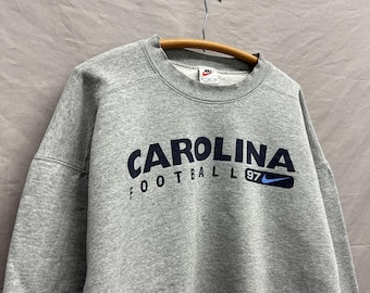 X-Large / Vintage North Carolina Tar Heels Football Grey Nike Crewneck Sweatshirt