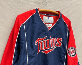 X-Large / Vintage Minnesota Twins MLB Baseball Navy/Red Windbreaker Jacket