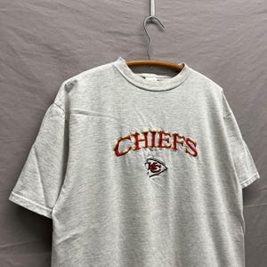 Large / 1990s Kansas City Chiefs NFL Football Grey Logo 7 T Shirt USA Made bild 1