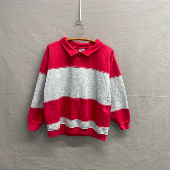 Ladies Medium / 1990s Simply Basic Broad Stripe Q… - image 1