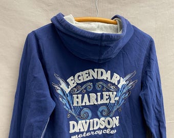 Harley Davidson レディース　フーディ y2k パーカー Harley Davidson y2k Black and Pink Lace up Sides | Depop