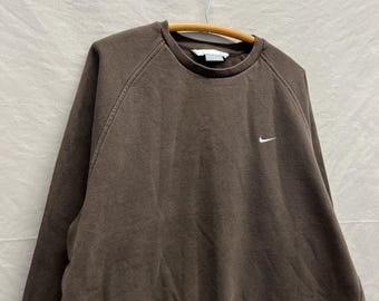 X-Large / Vintage Nike Brown Mocha Heavyweight Crewneck Sweatshirt