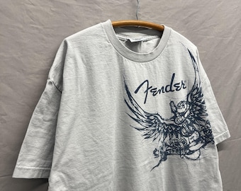X-Large / Y2K Vintage Fender Guitars Wings Heavy T Shirt