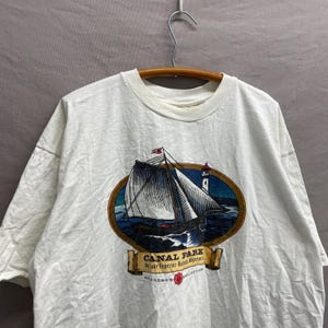 X-Large / 1990s Canal Park Lake Superior MN Light House White T Shirt