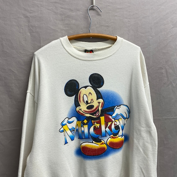 X-Large / 1990s Mickey Mouse Disney White Crewneck