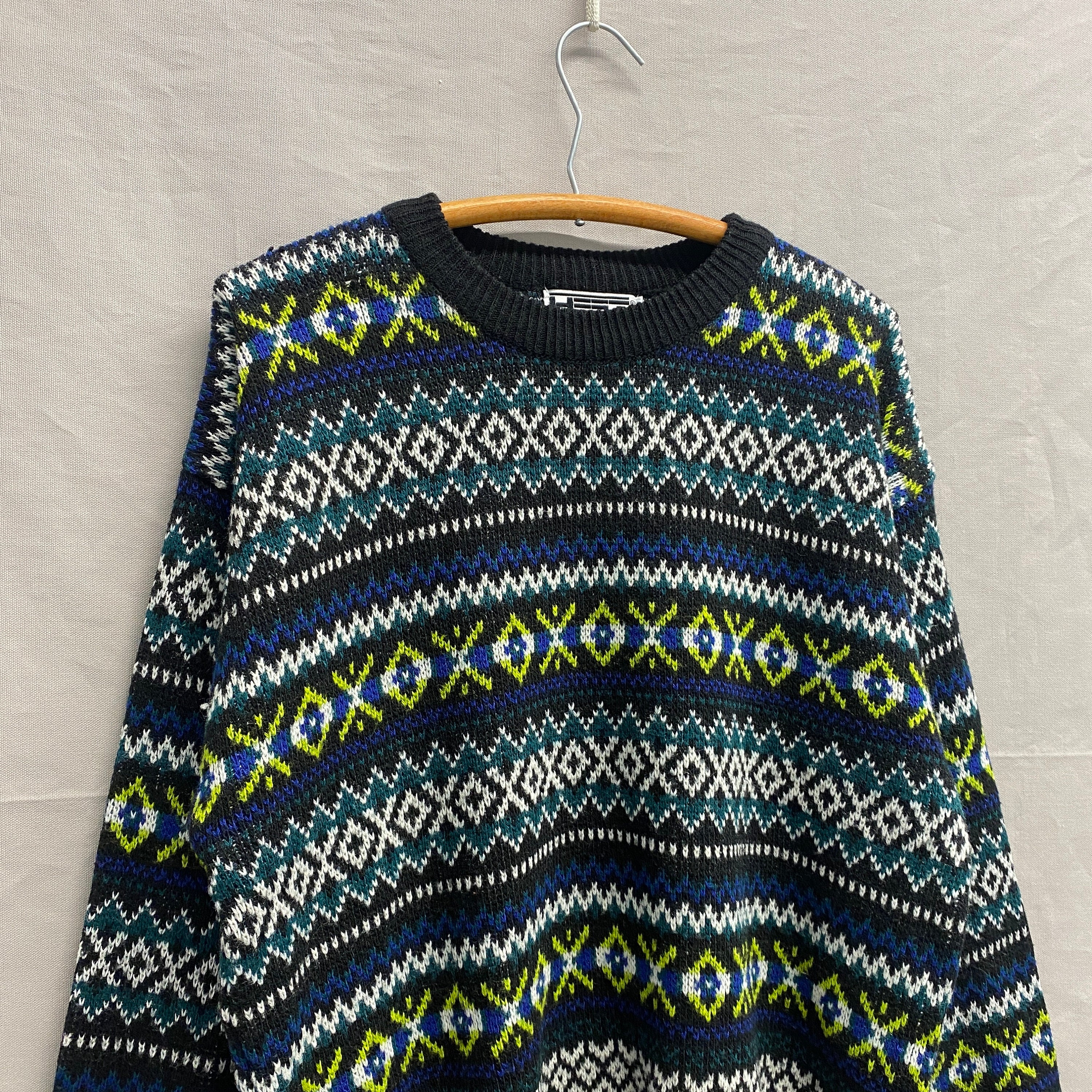 Medium / 1980s HT Sportswear Funky Grunge Acrylic Soft Retro Multi Color Knit Sweater