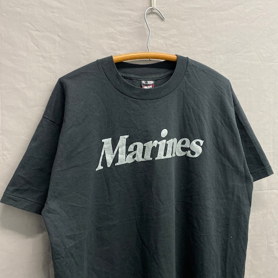 X-Large / 1990s US Marines Black/Silver Military … - image 1