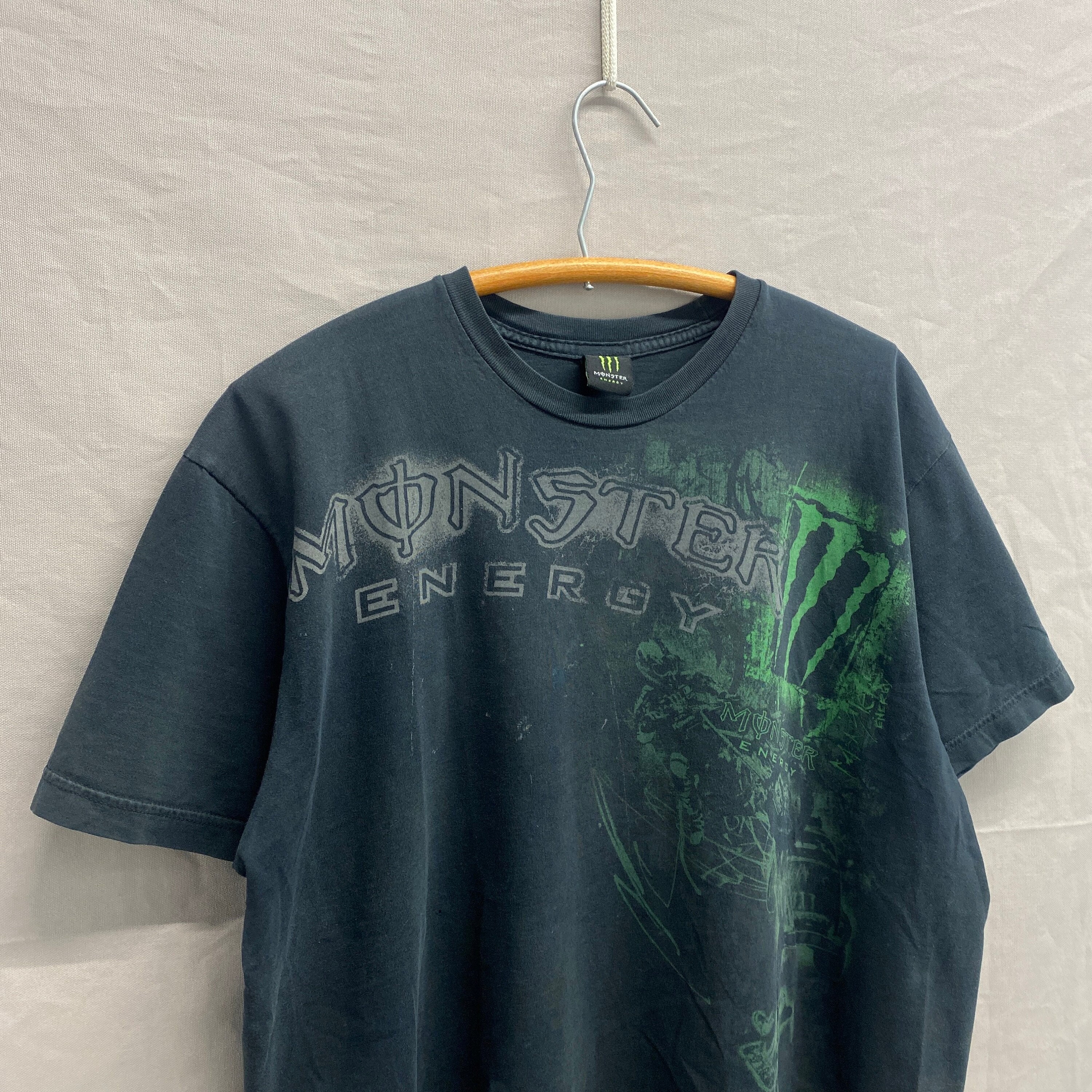 X-large / Y2K Vintage Monster Energy Black Double Sided T