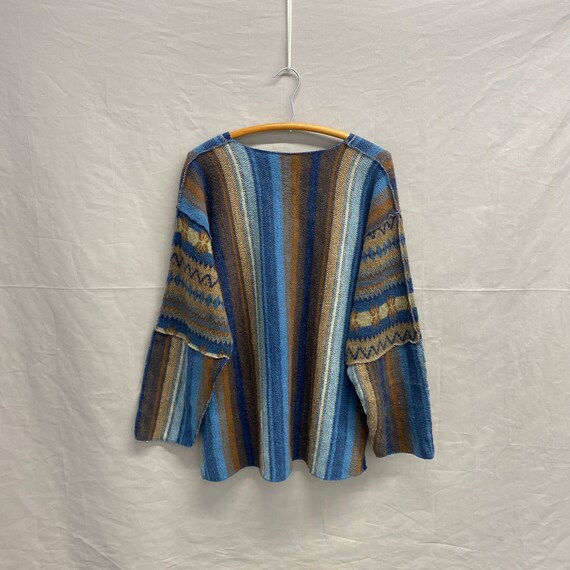 X-Large / 1980s Santana Patchwork Striped Acrylic… - image 2