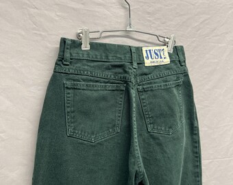 29 x 28 / 1980s Just USA Forest Green Baggy Women's Pants USA Made