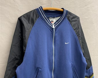 Small / 1990s Nike Navy Blue/Black Windbreaker Polyester/Nylon Jacket