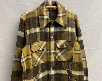 Medium / 1970s Amana Fine Woolens Brown Heavy Wool Mackinaw Button Up Jacket