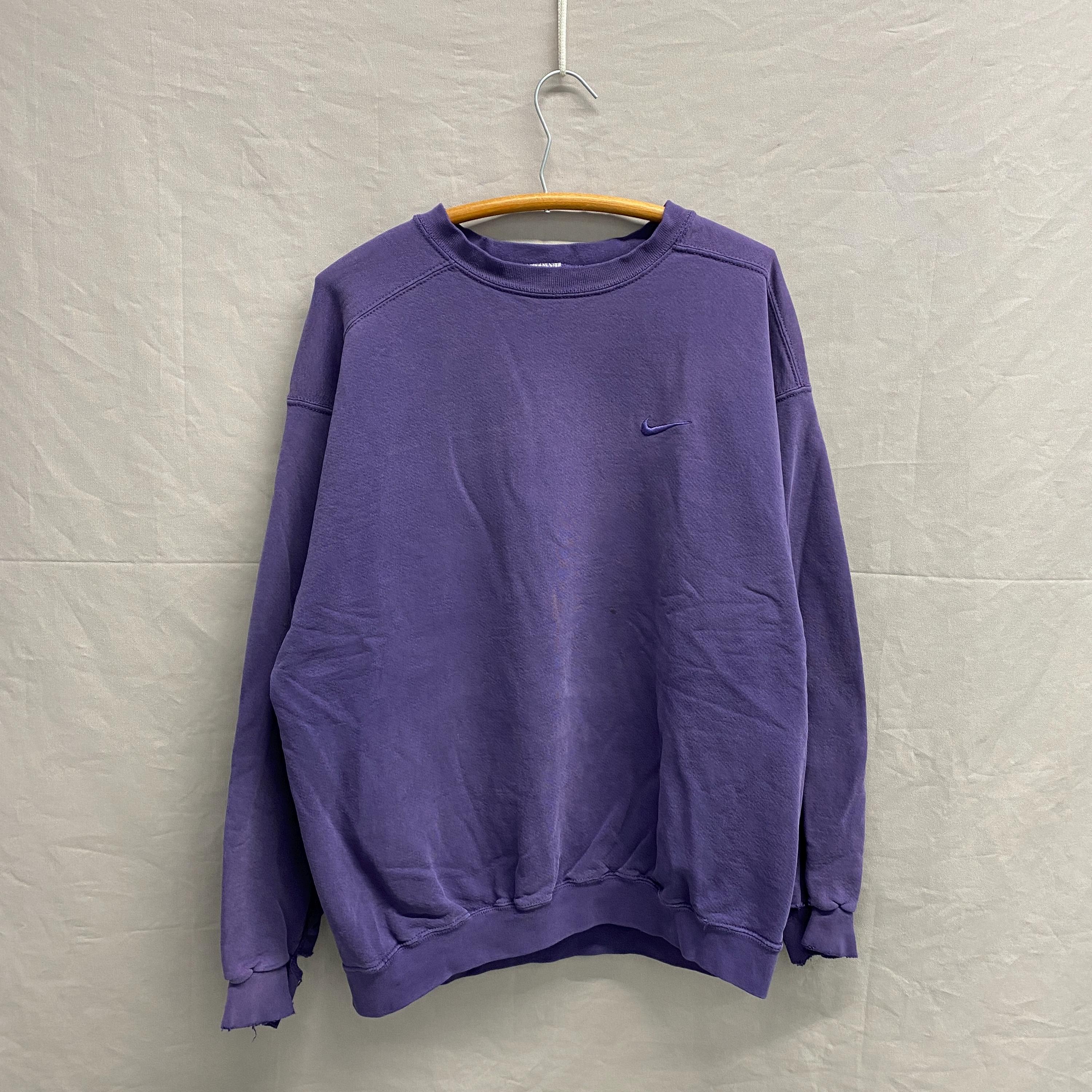 トップス old NIKE Paint/Fadeded Raglan Crew Sweat Vintage Nike Crewneck Sweatshirt Embroidery Logo Grey Color