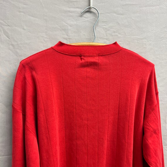 Large / Vintage Eddie Bauer Red Thermal Henley St… - image 5