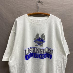 X-Large / 1990s Los Angeles CA White Palm Tree T Shirt