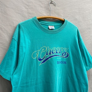 X-Large / 1990s Cheers Boston Teal Souvenir T Shirt USA Made