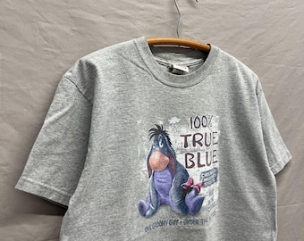 Large / Vintage Eeyore Disney True Blue Grey T Shirt