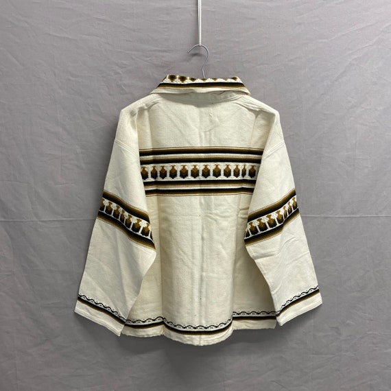 Small / Vintage Alpaca Zip up Southwestern 100% Cotton Zip up  