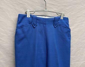28 x 30 / Vintage H Bar C Blue Western Ranchwear Cotton Side Zip Flare Pants USA Made