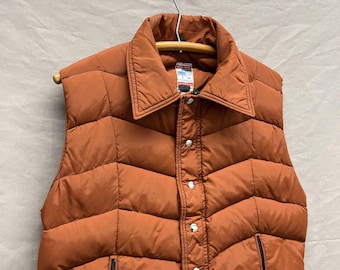 Small / 1970s Frostknit Burnt Orange Ski Western Down Vest