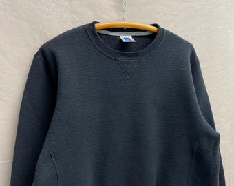 Vintage 1990s Russell Athletics Blank Navy Full Zip Hoodie