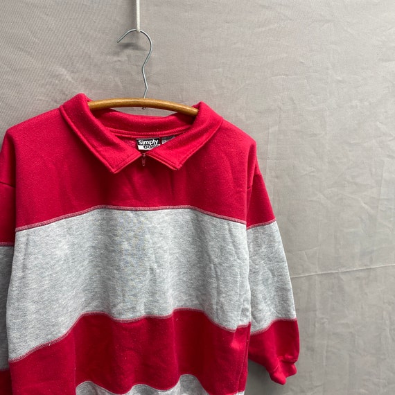 Ladies Medium / 1990s Simply Basic Broad Stripe Q… - image 4