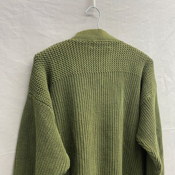 Medium / 1980s Eddie Bauer Cotton Knit Olive Gree… - image 3