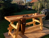 Carpenter 39 s Moravian Style Workbench with leg vice