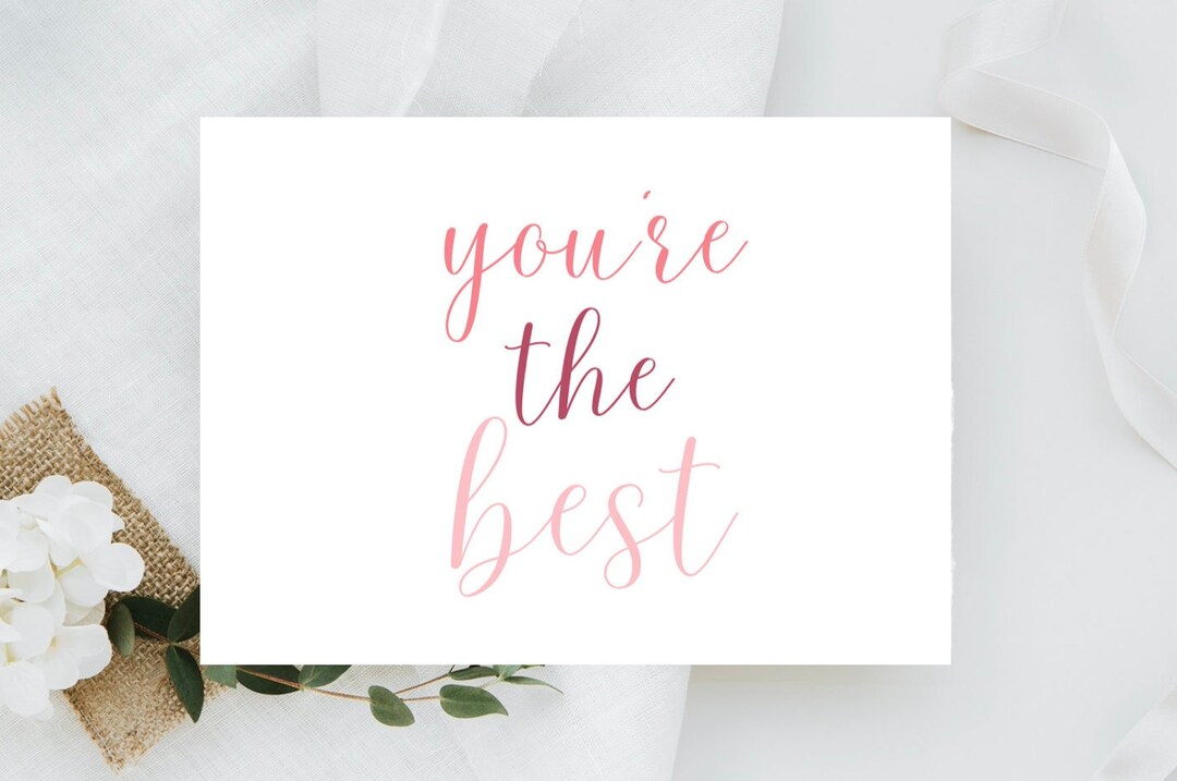 You're the Best Card Printable Simple Card Instant Digital - Etsy