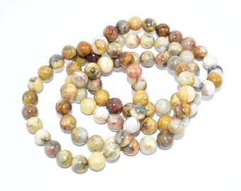 EvaDane Natural Ocean Jasper Gemstone Rope Bead Feather Charm Stretch Bracelet EvaDane Natural Ocean Jasper Gemstone Rope Bead Feather Charm Stretch Bracelet